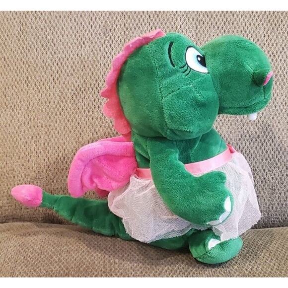 Legoland Green Dinosaur Pink Spikes and Wings Pink Skirt Embroidered Eyes - Picture 5 of 10